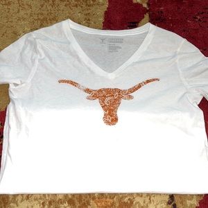 Longhorn White Short Sleeve Tee